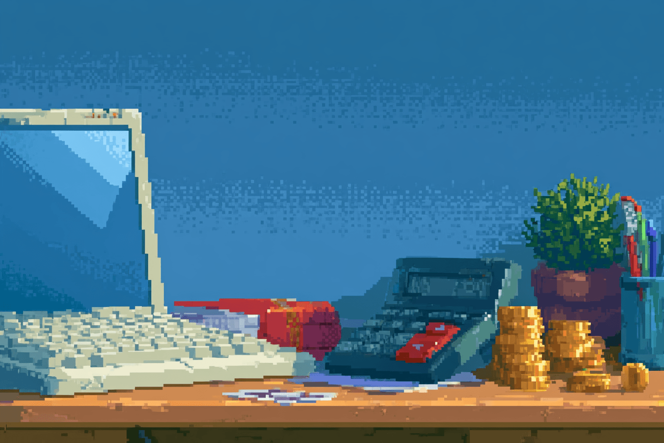 Illustration pixel art pour comptabilité
