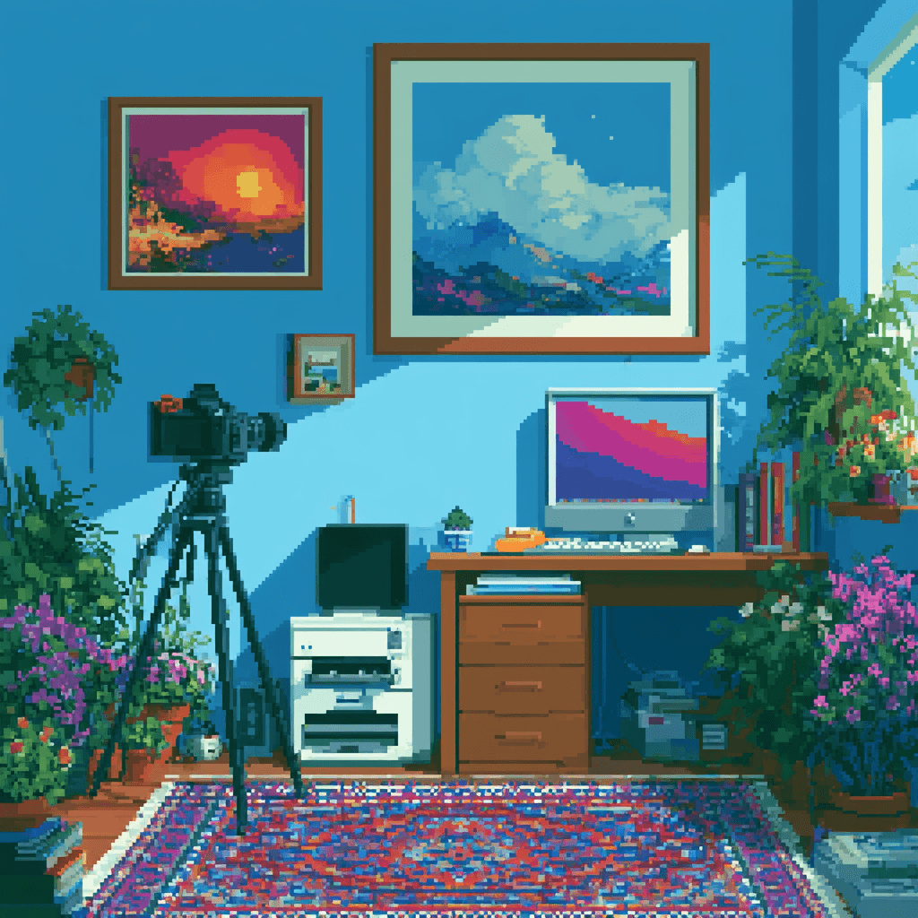 Illustration pixel art pour créateur de contenu