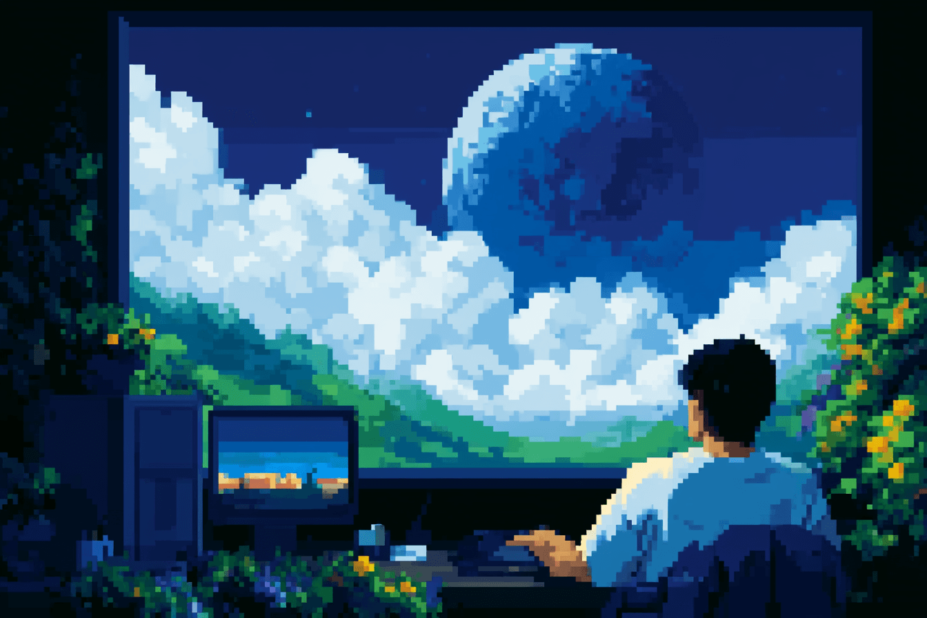 Illustration pixel art pour design