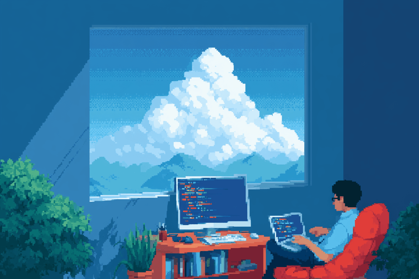 Illustration pixel art pour développeurs