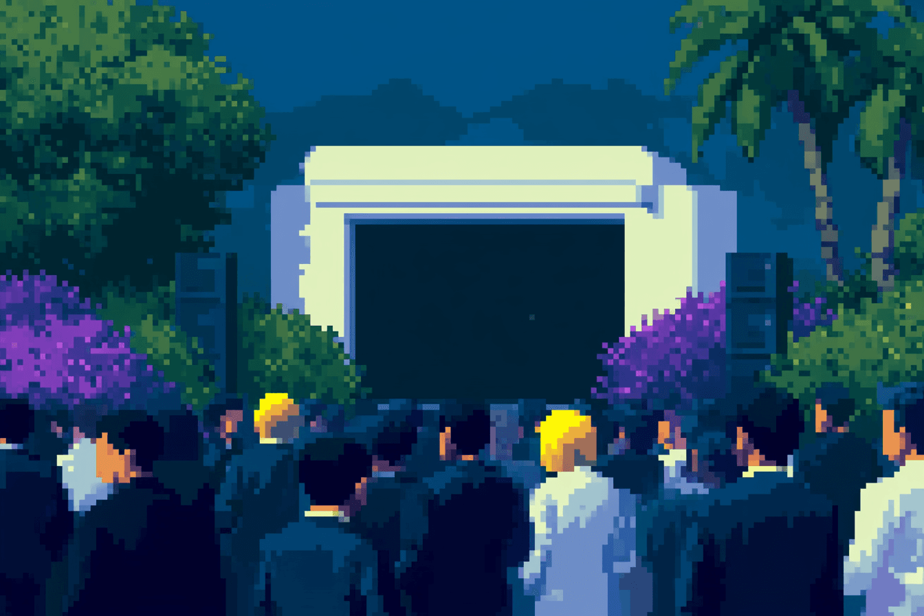Illustration pixel art pour production événementielle