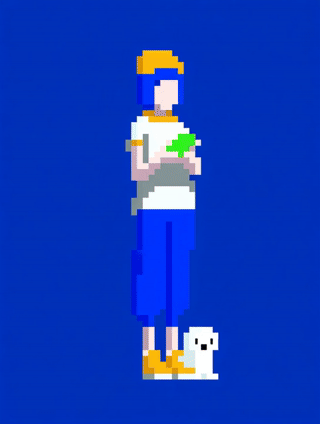 Animation pixel art autour de la création de contenu